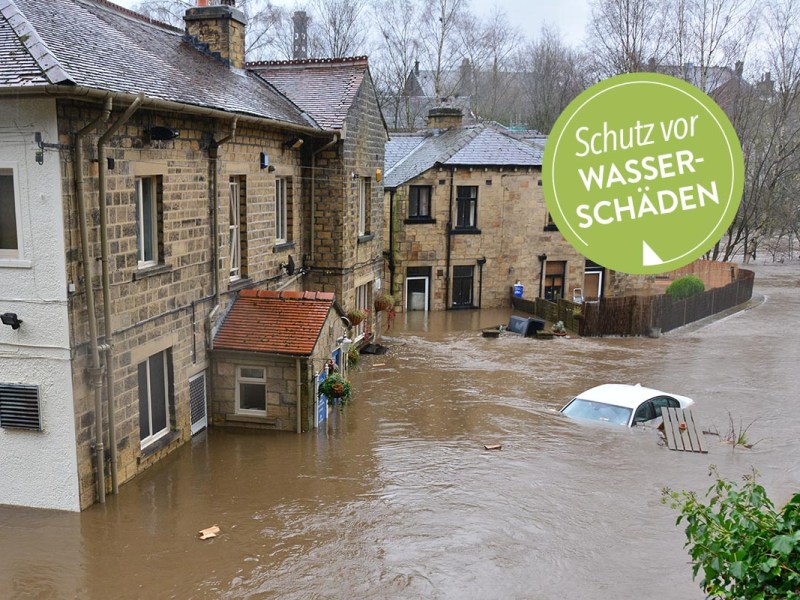 Eine Überschwemmung in der Stadt.